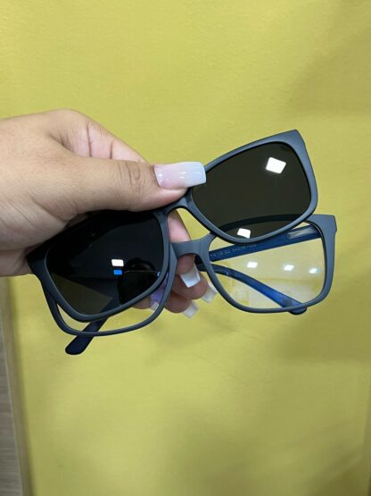 ÓCULOS CLIP-ON 2 EM 1 JACÓ AZUL FOSCO MASC LENTES DE SOL